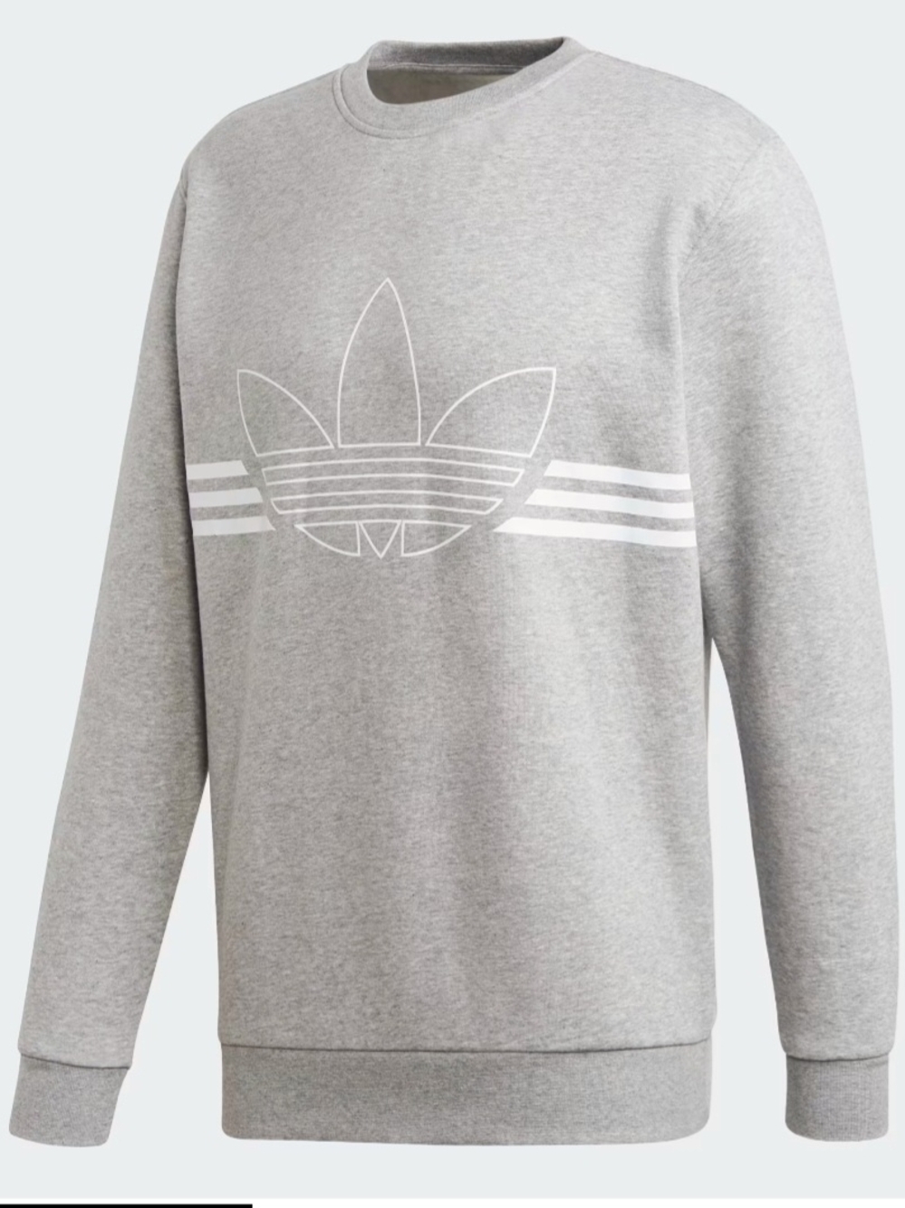 adidas Light Grey Trefoil Crewneck Sweatshirt